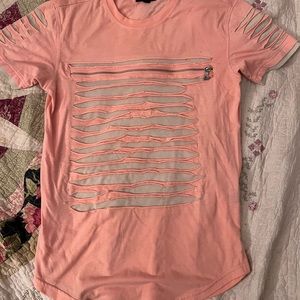 Pink CARBON ripped shirt SMALL